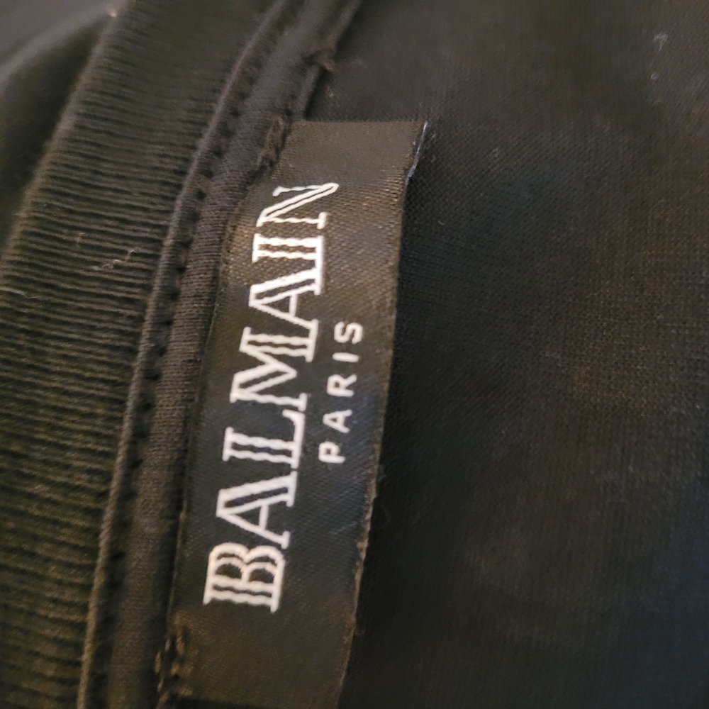 Balmain Black Floral Graphic T-Shirt - Picture 4 of 5